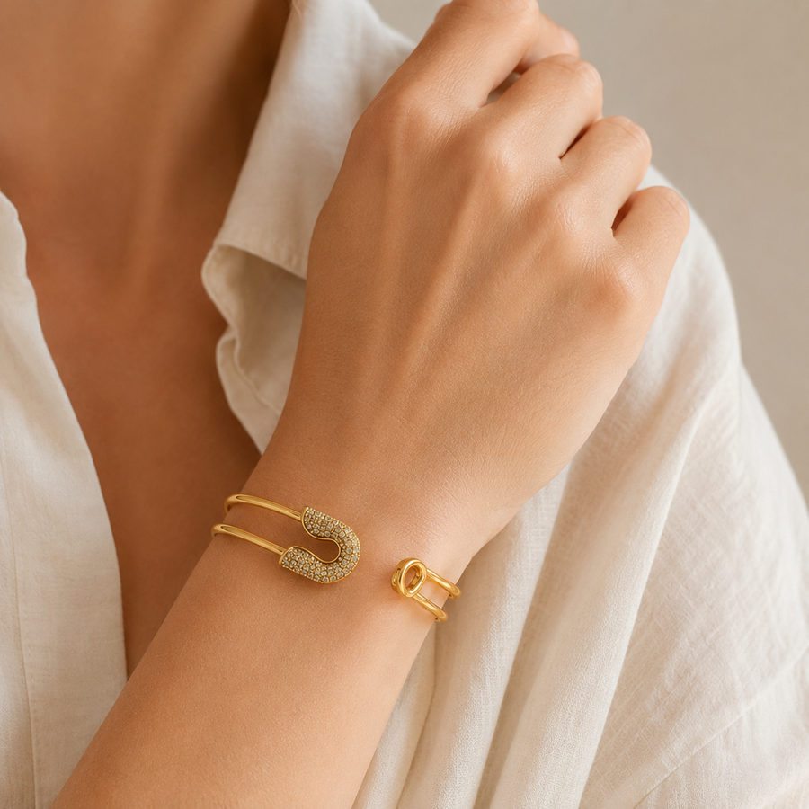 Bangle | Safety Pin | 18K Gold Plated