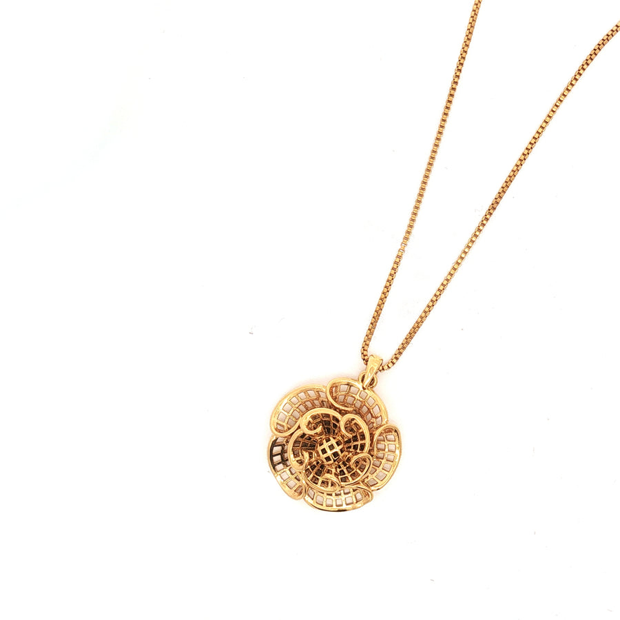 Necklace | Camellia | Flower | SS Chain | 18K Gold Plated