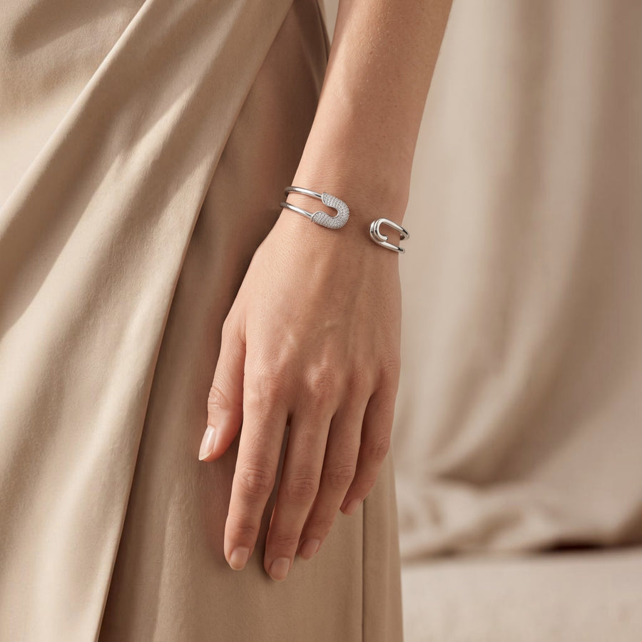 Bangle | Safety Pin | Silver Plated