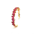 Bangle | Baguette-Cut Ruby | 18 K Goldplated