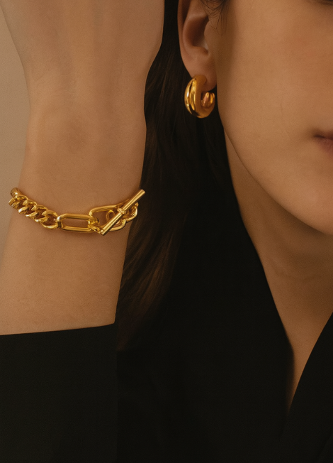 Duo Chain Bracelet – 18K Gold Plated Layered Chain Jewelry for Women in Hong Kong