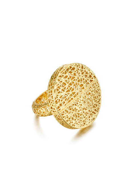gold ring hk, sculptural ring hong kong, 18k gold plated jewelry