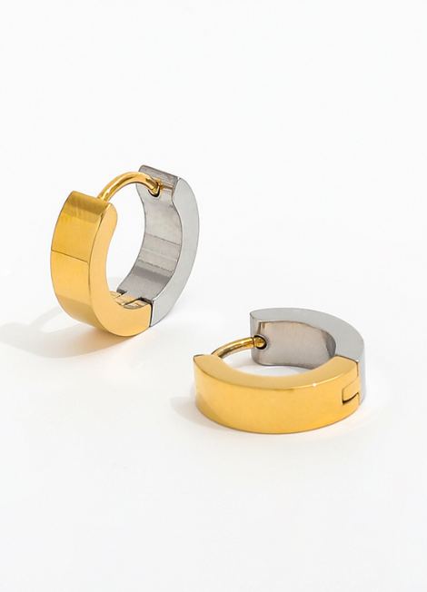 18 gold 5k silver plated mini hoop Earrings