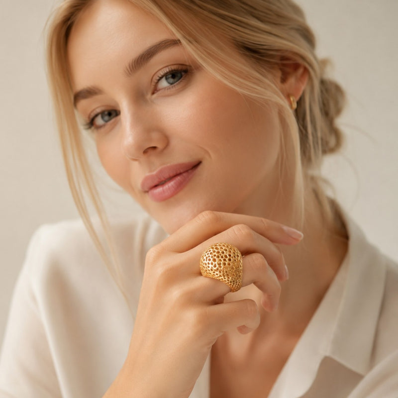 Ring | Bianca Hollow Bold | 18K Gold Plated