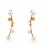 Poppy Pearl Leaf Jacket Earrings