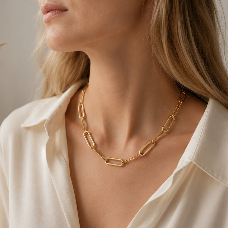 Necklace | Paperclip Choker | 18K Gold Plated