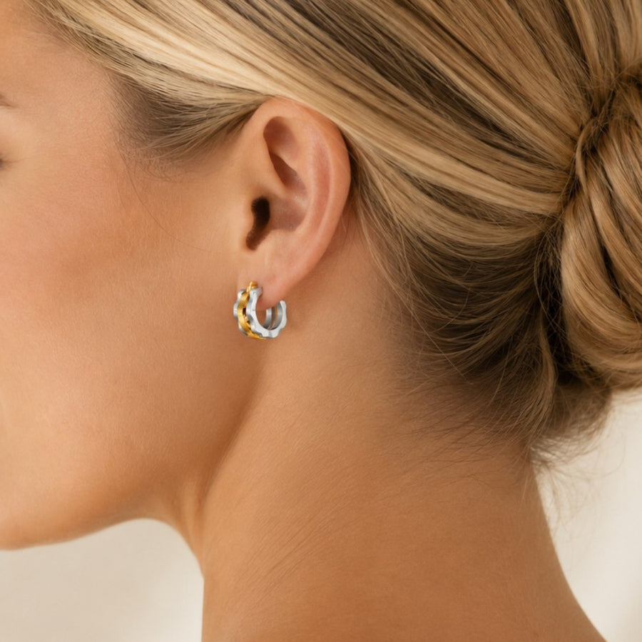 Earrings | Chunky Band | Two Tone