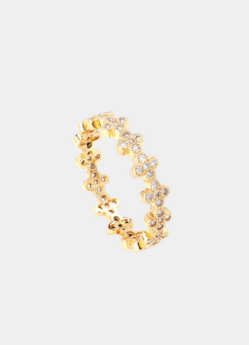 Althea Ring – 18K Gold Plated Flower Band with Zirconia for Women in Hong Kong