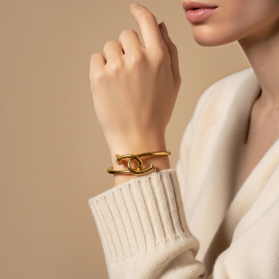 Bangle | Ava | Twisted Elegance | 18K Gold Plated