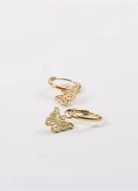 Betty Butterfly Earrings – 18K Gold Plated Stainless Steel – Elegant Women’s Jewelry Hong Kong