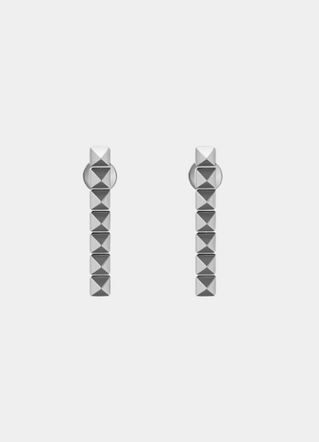 Bridget Bar Pyramid Earrings – Silver Plated Geometric Studs for Women in Hong Kong