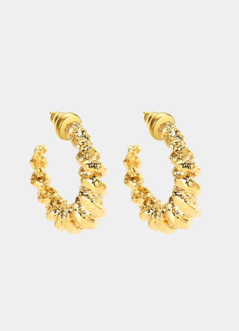 Corinne Chunky Hoop Earrings – 18K Gold Plated Bold Gold Hoops for Women in Hong Kong