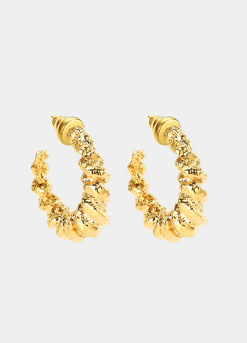 Corinne Chunky Hoop Earrings – 18K Gold Plated Bold Gold Hoops for Women in Hong Kong