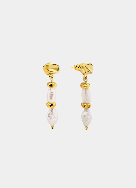 pearl drop earrings hk, gold pearl earrings hong kong, donna earrings hk, 18k gold plated earrings hk, elegant earrings for women, timeless jewelry hk, pearl jewelry hong kong, gift for her hk