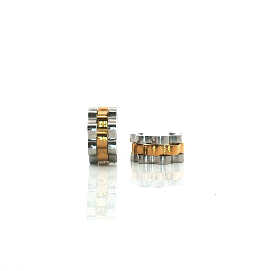 Earrings | Chunky Band | Two Tone