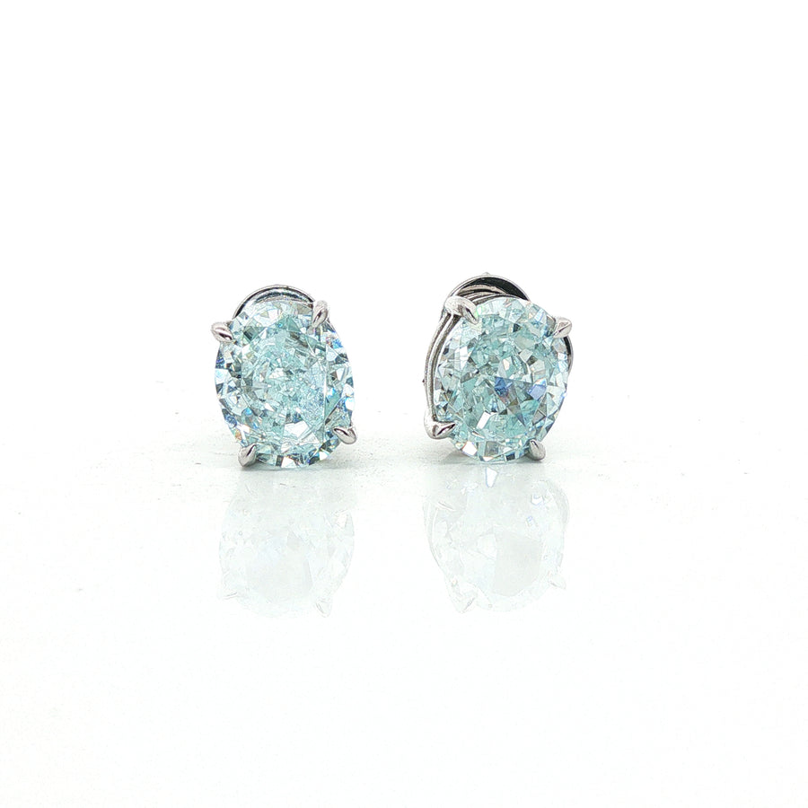 Earrings | Elysian Classic Oval Studs | Lab Created Zirconia | 925 Sterling Silver