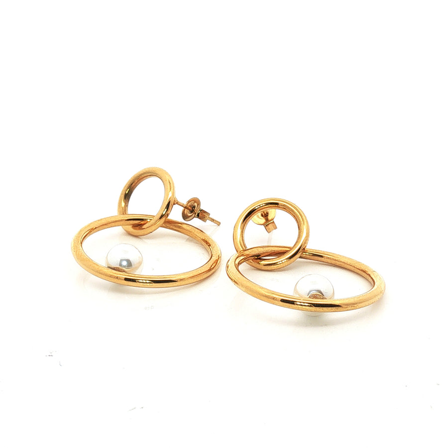 Earrings | Juniper | Pearl | 18K Gold Plated SS