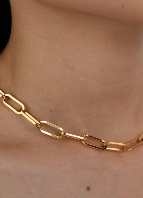 link necklace hk, gold chain necklace hong kong, frances necklace hk, 18k gold plated chain, stainless steel necklace for women, everyday gold necklace hk, layering chain hk, modern jewelry hong kong