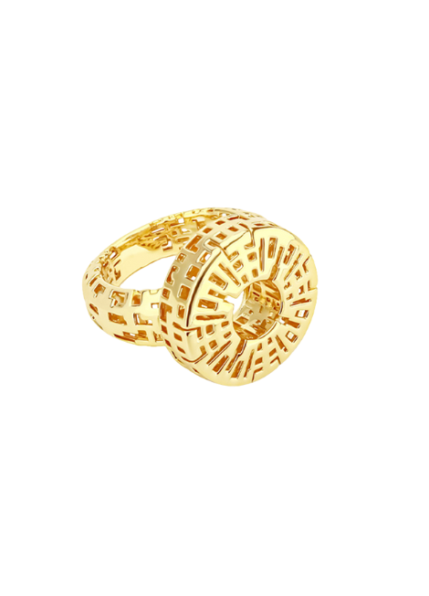 Ivy Hollow Zirconia Ring – 18K Gold Plated Statement Sparkle Ring for Women in Hong Kong
