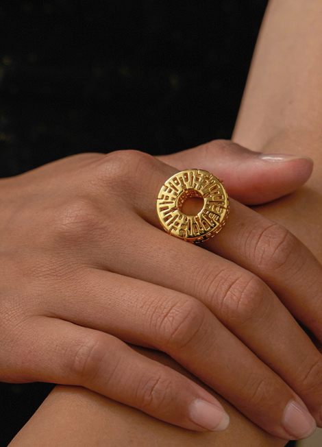 Ivy Hollow Zirconia Ring – 18K Gold Plated Statement Sparkle Ring for Women in Hong Kong