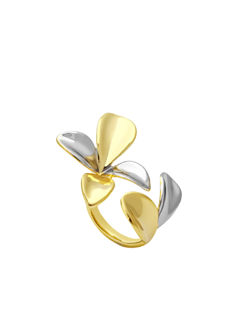 flower ring hk, two tone ring hong kong, lillian ring hk, floral jewelry hk, gold and silver ring hk, romantic ring for women, gift for her hong kong
