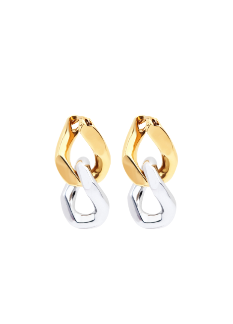 Margot Two Tone Chain Earrings – Gold & Silver Dangle Statement Jewelry for Women in Hong Kong