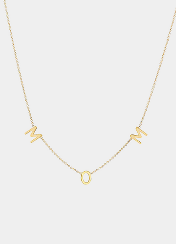 MOM necklace in 925 sterling silver with 18K gold plating – meaningful jewelry gift for mothers