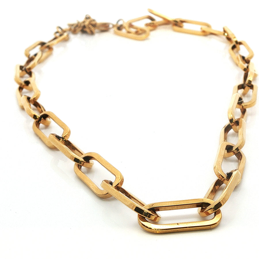 Necklace | Frances | Paperclip | 18K Gold Plated SS