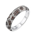 Ring | Giraffe | White Brown | Cubic Zirconia | 925 Sterling Silver