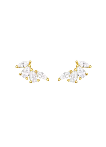 Minimal yet elegant — petite zirconia stud earrings in 18K gold plated 925 sterling silver. Perfect for daily wear or layering in Hong Kong.