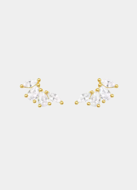 Petite Zirconia Stud Earrings – 18K Gold Plated 925 Sterling Silver – Minimalist Women’s Jewelry Hong Kong