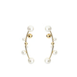 Earrings | Poppy | Pearl | Leaf Jacket | 18K Gold Plated