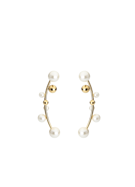 Poppy Pearl Earrings – Leaf Jacket 18K Gold Plated Elegant Nature-Inspired Jewelry for Women in Hong Kong