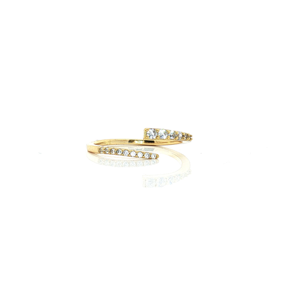 Ring | Pia Pavé C | Adjustable | Cubic Zirconia |  18K Gold Plated 925SS