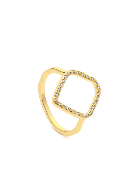 riva kite ring hk, zirconia ring hong kong, geometric ring hk, gold statement ring hk, 18k gold plated jewelry, bold ring for women hk, gift for her hk