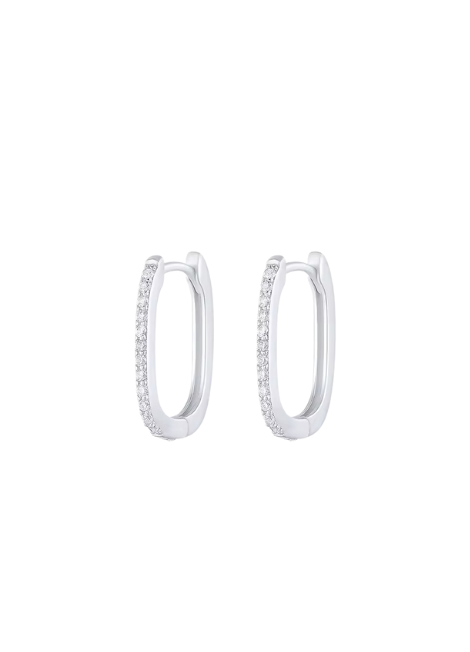 Square Zirconia Huggie Earrings – 925 Sterling Silver – Minimalist Women’s Jewelry Hong Kong