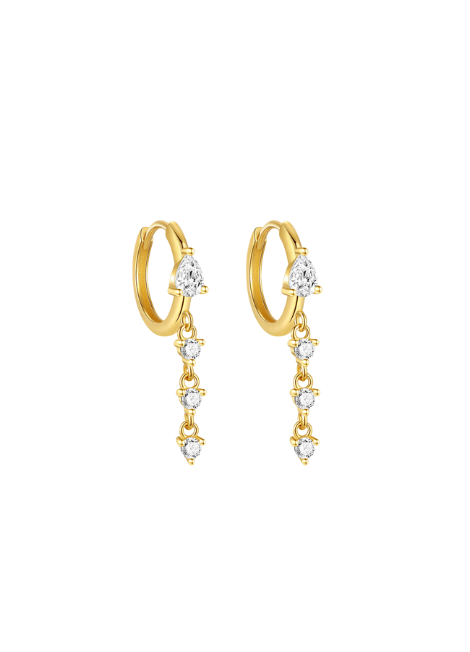 Tassel Dangle Huggie Earrings – 18K Gold Plated 925 Sterling Silver | Elegant Fringe Earrings for Women in Hong Kong