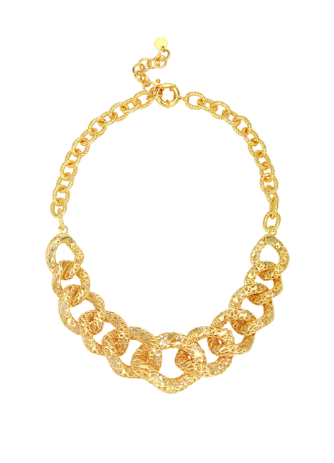 Maya Hollow Necklace – 18K Gold Plated Modern Statement Pendant for Women in Hong Kong