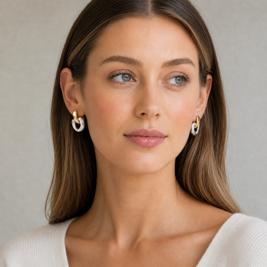 Earrings | Margot | Chain | Two Tone