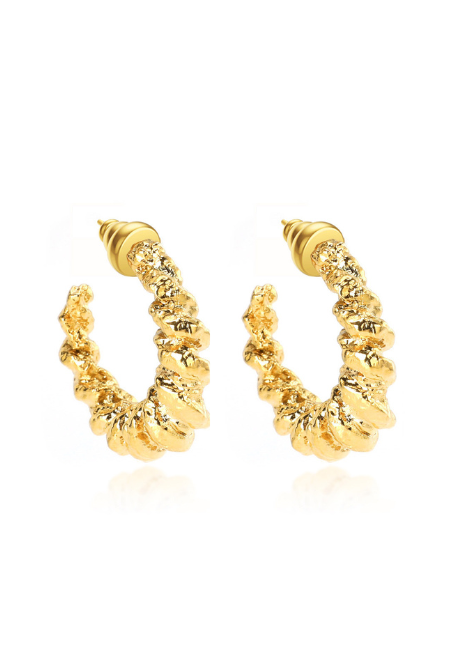 Corinne Chunky Hoop Earrings – 18K Gold Plated | Bold Statement Hoops for Women in Hong Kong