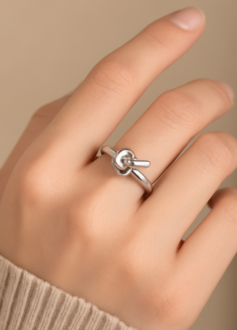 Classic Knot Ring – Silver Plated | Timeless Everyday Ring for Women in Hong Kong