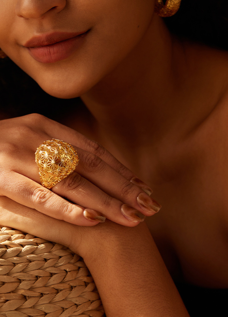 18K Gold Plated Elegant Statement Ring in Hong Kong