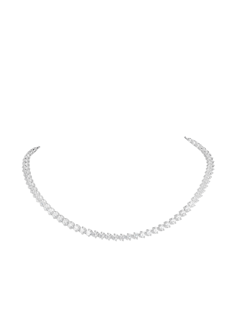 Elegant Elysian Diagonal Tennis Necklace with 52.44 carats of lab-created zirconia set in 925 sterling silver – luxury sparkle for timeless style.
