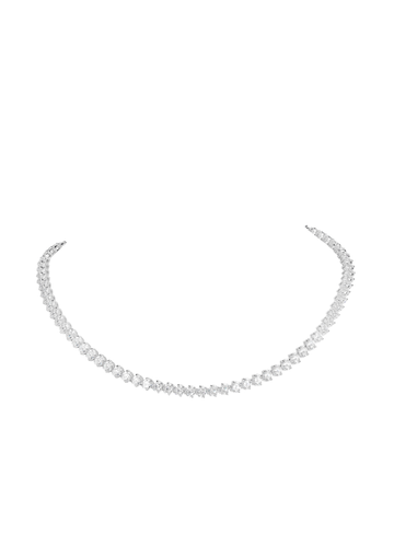 Elegant Elysian Diagonal Tennis Necklace with 52.44 carats of lab-created zirconia set in 925 sterling silver – luxury sparkle for timeless style.