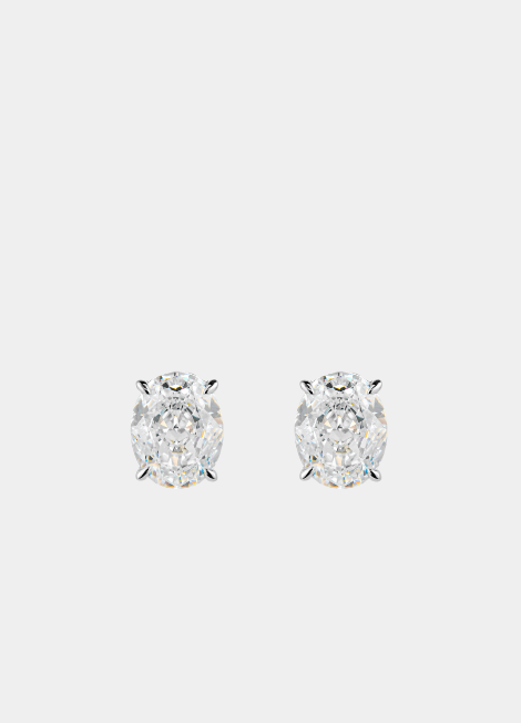 Earrings | Elysian Classic Oval Studs | Lab Created Zirconia | 925 Sterling Silver