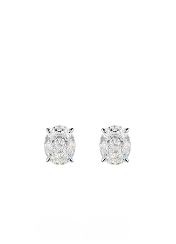 Earrings | Elysian Classic Oval Studs | Lab Created Zirconia | 925 Sterling Silver