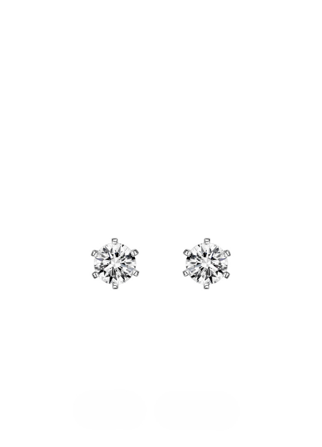 Earrings | Elysian Classic Round Studs | 6 claws | Lab Created Zirconia | 925 Sterling Silver - oak-and-ash-jewellery-925-sterling-silver-lab-created-zirconia-hongkong-stockholm-shop
