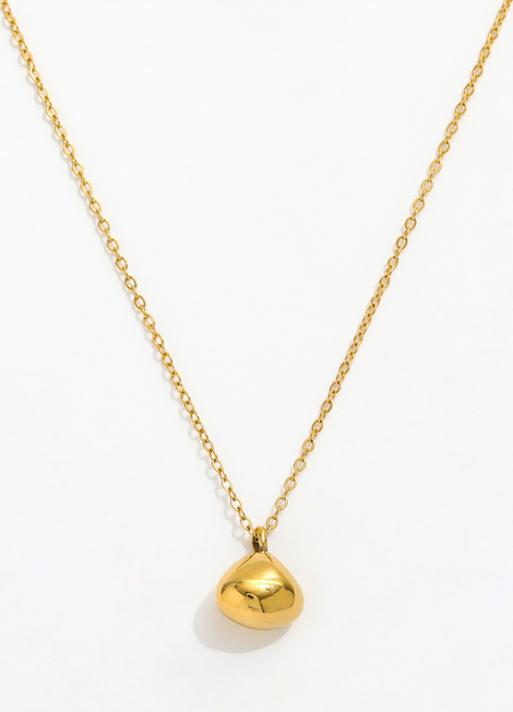 Droplet Pendant Necklace in 18K Gold Plated finish, elegant minimal gold jewelry by The Sockist
