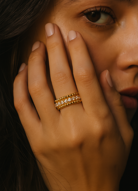 Esme Zirconia Ring – 18K Gold Plated Dainty Ring for Women in Hong Kong
